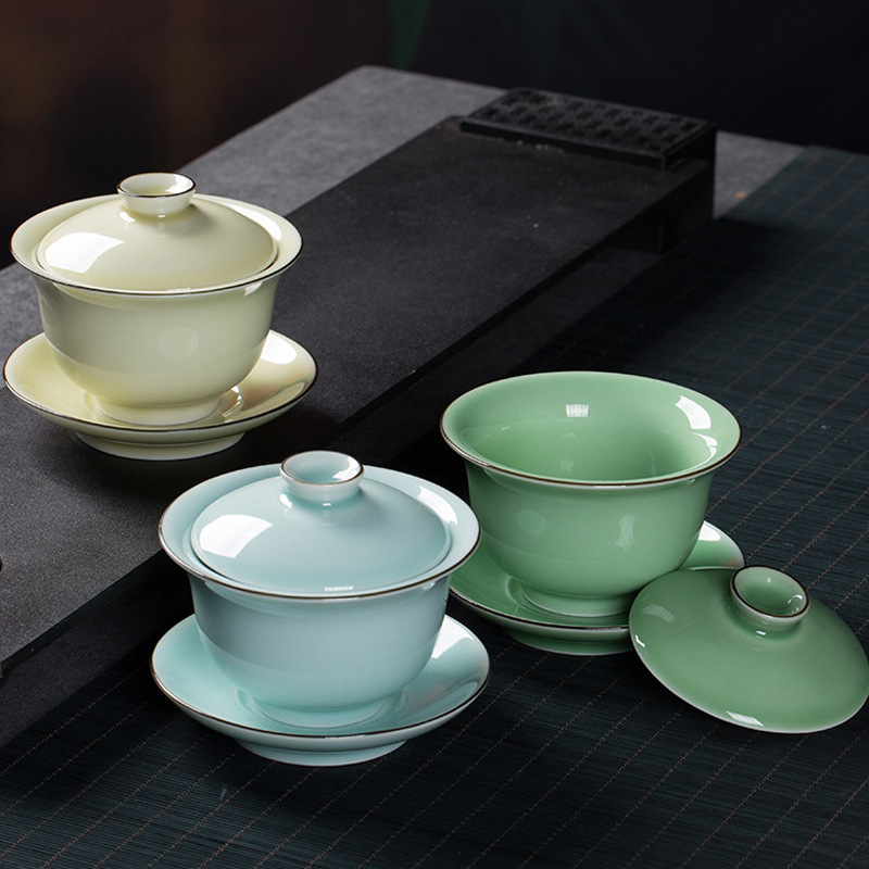 Celadon Ceramic Cup - Set Gaiwan Celadon Berkualitas Tinggi Mangkuk