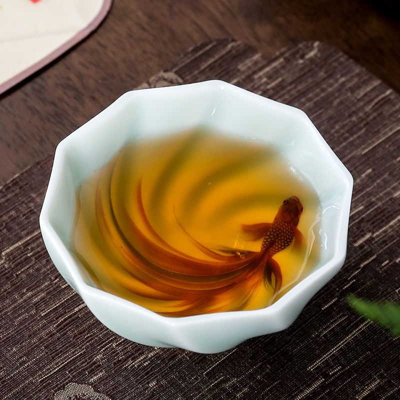 Celadon Ceramic Cup - Cangkir Teh Celadon Kreatif Buatan Tangan,