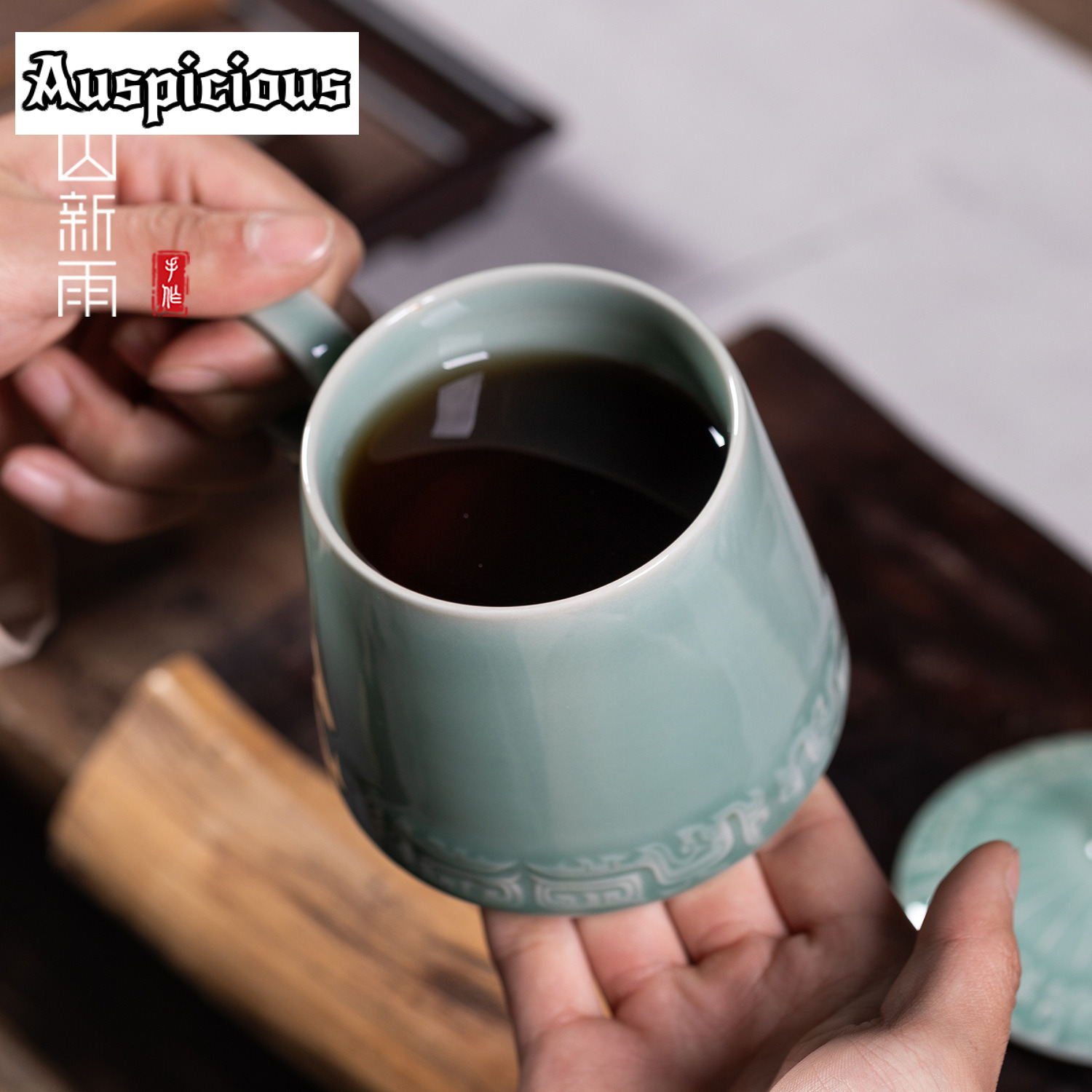 395Ml Longquan Celadon Pola Pe - Celadon Ceramic Cup ulasan dan harga