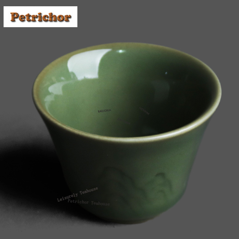 Set Cangkir Teh Celadon Relief - Celadon Ceramic Cup ulasan dan harga