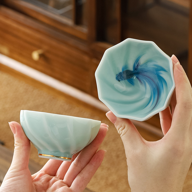 Cangkir Teh Kreatif Longquan C - Celadon Ceramic Cup ulasan dan harga