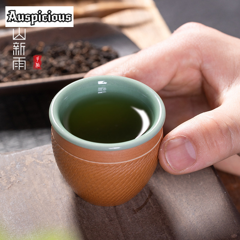 50ml pisau buatan tangan melom - Celadon Ceramic Cup ulasan dan harga